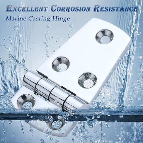 YANYUCB Boat Hatch Hinge 316 Stainless Steel Cabinet Door Casting Hinges Marine Hardware with Screws(3''x1.5'') for Boat,RVs(2PCS) in Kuwait