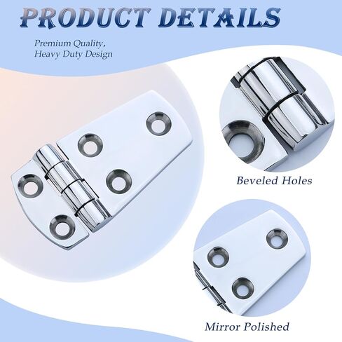 YANYUCB Boat Hatch Hinge 316 Stainless Steel Cabinet Door Casting Hinges Marine Hardware with Screws(3''x1.5'') for Boat,RVs(2PCS) in Kuwait