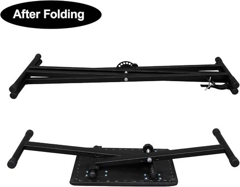Double X Keyboard Stand and Bench Set, Heavy-Duty Adjustable Height Digital Piano Keyboard Stand with Locking Straps(Black) in Saudi Arabia