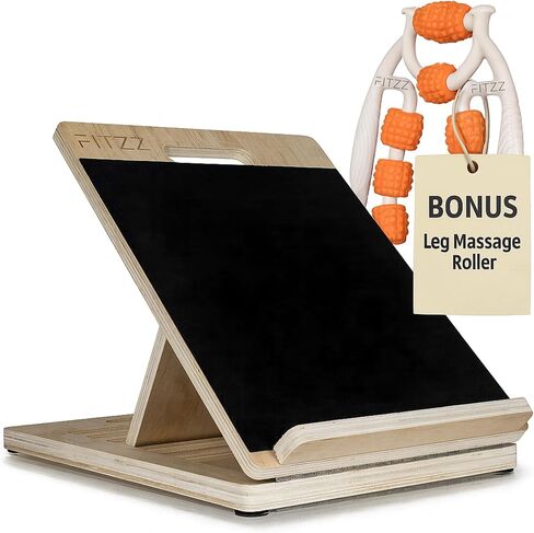 Fitzz Portable Wooden Slant Board لتمديد العجل - لوحات مائلة للتمرين - لوحة مائلة من نقالة العجل ، ولوحة المنحدر لمقالة الساق ، نقالة أوتارينج - لوحة التمدد الشاملة in Saudi Arabia