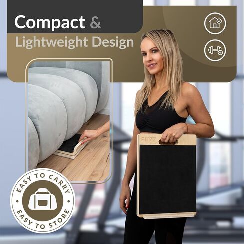 Fitzz Portable Wooden Slant Board لتمديد العجل - لوحات مائلة للتمرين - لوحة مائلة من نقالة العجل ، ولوحة المنحدر لمقالة الساق ، نقالة أوتارينج - لوحة التمدد الشاملة in Saudi Arabia