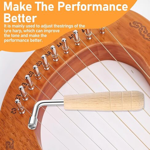 Lyre Tuning Wrench, 4mm/0.15in Lever Harp Wrench L-Shape Kantele Tuning Key Tool for Lyre Harp Kantele Small Stringed Instruments in Kuwait