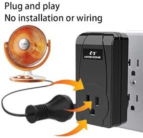 Nashone Wireless Thermostat Socket, Plug-and-Play Wireless Thermostat Socket, Remote Control Outlet with Built-in Temperature Sensor in Saudi Arabia