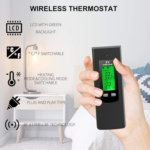 Nashone Wireless Thermostat Socket, Plug-and-Play Wireless Thermostat Socket, Remote Control Outlet with Built-in Temperature Sensor in Saudi Arabia