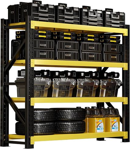 3000LBS Heavy-Duty Garage Shelving, 31.5" W Metal Shelves, 4-Tier Adjustable Garage Shelving Units, Storage Racks for Warehouse, Workshop in Saudi Arabia