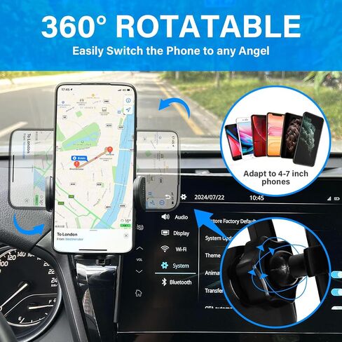 for MagSafe Car Phone Holder for 2019-2025 Toyota RAV4 Accessories, 7/8-Inch Screen Fixed Clip, Magnetic Phone Holder 360° Cell Phone Mount for Toyota RAV4 2025 Accessories in Kuwait