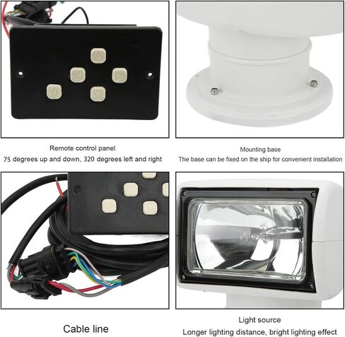التحكم عن بُعد في الأضواء الساحلية ، 320/360 درجة ، IP67 مقاومة للماء 100W لسيارة شاحنة اليخوت (360 درجة الدوارة) in Saudi Arabia