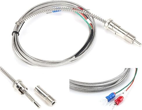 K Type WRNT-01 M12 Bayonet Compression Spring Shielded Wire 1-5M Temperature Sensor 1Pcs(M12 K Type 2m) in Kuwait
