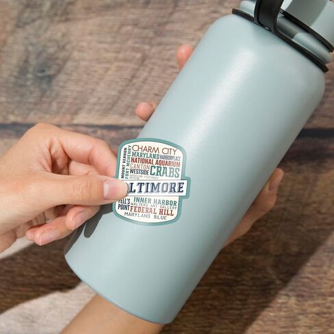 Die Cut Sticker Baltimore, Maryland, City Typography, Vinyl Sticker 1 to 3 inches (Waterproof Decal for Cars, Water Bottles, Laptops, Coolers), Small in Saudi Arabia