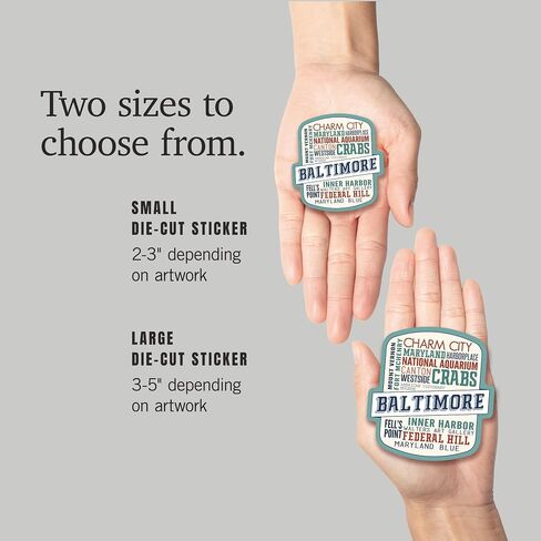 Die Cut Sticker Baltimore, Maryland, City Typography, Vinyl Sticker 1 to 3 inches (Waterproof Decal for Cars, Water Bottles, Laptops, Coolers), Small in Saudi Arabia