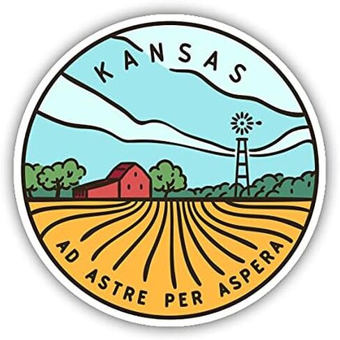 Squiddy Kansas - ملصق فينيل للسيارة ، الكمبيوتر المحمول ، دفتر ملاحظات (5 ") in Saudi Arabia