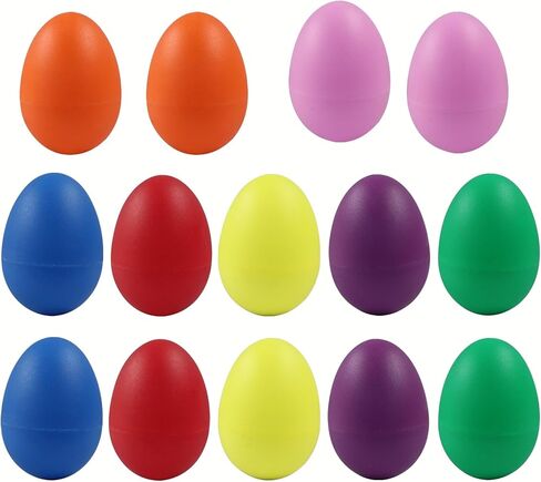 Hordion 14pcs Plastic Egg Shakers Percussion Musical Eggs Maracas Easter Egg for Party Favors Supplies Music Learning in Saudi Arabia