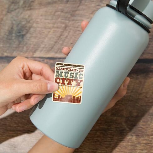 Die Cut Sticker Nashville ، Tennessee ، City و Sunburst ، ScreenPrint ، ملصق فينيل 3 إلى 6 بوصات ، (شارات مضادة للماء للسيارات ، زجاجات المياه ، أجهزة الكمبيوتر المحمولة ، المبردات) ، كبيرة in Saudi Arabia