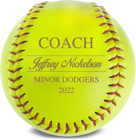 Personalized Leather Softball | Engraved Team Gift | Coach Gift | Softball Award, Trophy in Saudi Arabia