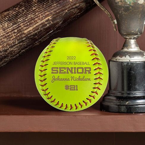 Personalized Leather Softball | Engraved Team Gift | Coach Gift | Softball Award, Trophy in Saudi Arabia