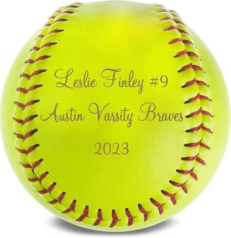 Personalized Leather Softball | Engraved Team Gift | Coach Gift | Softball Award, Trophy in Saudi Arabia