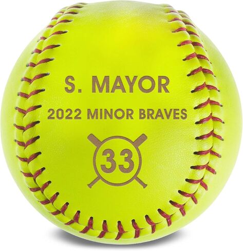 Personalized Leather Softball | Engraved Team Gift | Coach Gift | Softball Award, Trophy in Saudi Arabia