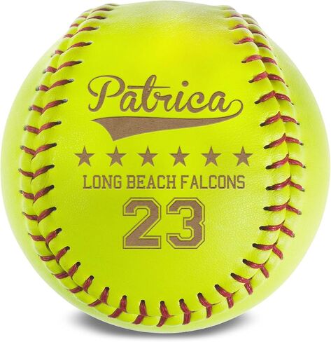 Personalized Leather Softball | Engraved Team Gift | Coach Gift | Softball Award, Trophy in Saudi Arabia