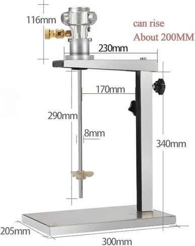1 Gallon Pneumatic Automatic Paint Mixer - 1/16HP Air Agitator with Adjustable Stand, Ideal for Viscous Liquids, Ink & Dye Mixing, Perfect Paint Mixing Tool in Kuwait