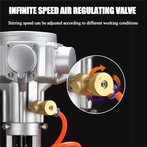 1 Gallon Pneumatic Automatic Paint Mixer - 1/16HP Air Agitator with Adjustable Stand, Ideal for Viscous Liquids, Ink & Dye Mixing, Perfect Paint Mixing Tool in Kuwait