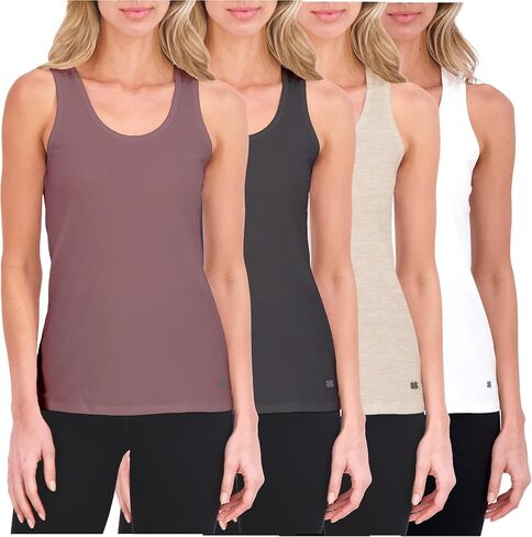 Lucky Brand Women's Tank Top - 4 Pack Stretch Cotton Scoop Neck Sleeveless T-Shirt (S-XL) in Saudi Arabia