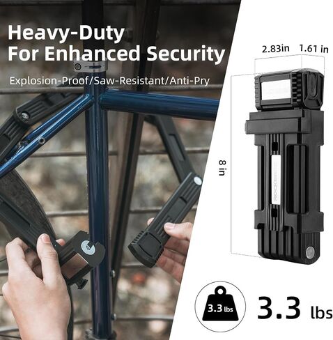ROCKBROS Folding Design Chain Bike Lock – Heavy-Duty 3.3 lbs Portable Key Lock with Anti-Theft Alloy Steel, Waterproof & Rustproof for Bicycle, E-Bike, Scooter, Motorcycle in Saudi Arabia