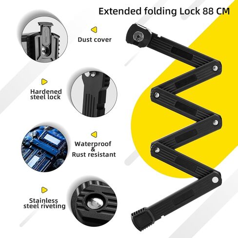 ROCKBROS Folding Design Chain Bike Lock – Heavy-Duty 3.3 lbs Portable Key Lock with Anti-Theft Alloy Steel, Waterproof & Rustproof for Bicycle, E-Bike, Scooter, Motorcycle in Saudi Arabia