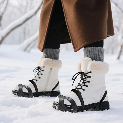 Ice Cleats for Shoes and Boots, Silicone Stainless Steel Snow Spikes for Shoes, Crampons Spikes for Ice Fishing Gear, Winter Climbing & Hiking Supplies in Saudi Arabia