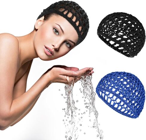 قبعات ناعمة من الكروشيه الكروشيه شبكات الشعر الكروشيه بشبكة 2pcs رايون رايون متماسكة قبعة snood سميكة نساء قصير الشعر snoods تغطية الزخرفة غطاء للنساء الشعر الطويل قصيرة تغطية الرأس تغطية الرأس in Saudi Arabia