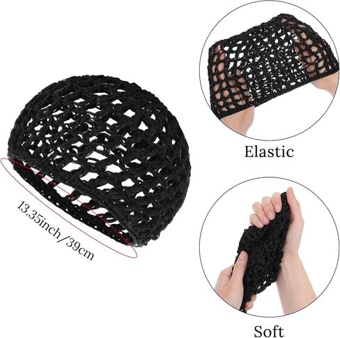 قبعات ناعمة من الكروشيه الكروشيه شبكات الشعر الكروشيه بشبكة 2pcs رايون رايون متماسكة قبعة snood سميكة نساء قصير الشعر snoods تغطية الزخرفة غطاء للنساء الشعر الطويل قصيرة تغطية الرأس تغطية الرأس in Saudi Arabia