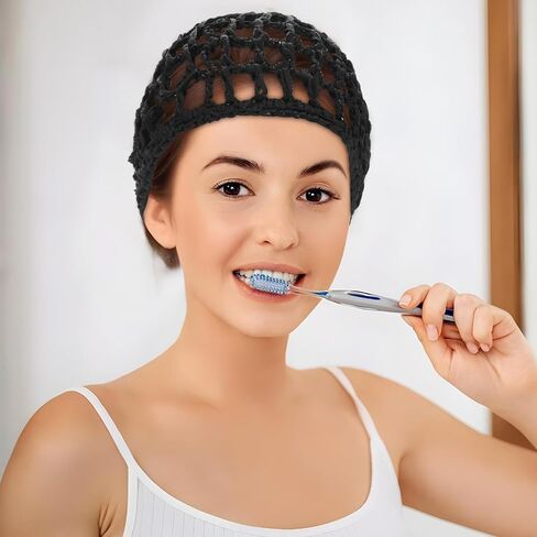 قبعات ناعمة من الكروشيه الكروشيه شبكات الشعر الكروشيه بشبكة 2pcs رايون رايون متماسكة قبعة snood سميكة نساء قصير الشعر snoods تغطية الزخرفة غطاء للنساء الشعر الطويل قصيرة تغطية الرأس تغطية الرأس in Saudi Arabia
