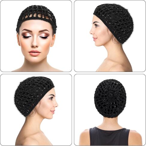قبعات ناعمة من الكروشيه الكروشيه شبكات الشعر الكروشيه بشبكة 2pcs رايون رايون متماسكة قبعة snood سميكة نساء قصير الشعر snoods تغطية الزخرفة غطاء للنساء الشعر الطويل قصيرة تغطية الرأس تغطية الرأس in Saudi Arabia