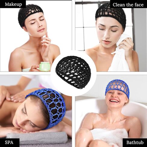 قبعات ناعمة من الكروشيه الكروشيه شبكات الشعر الكروشيه بشبكة 2pcs رايون رايون متماسكة قبعة snood سميكة نساء قصير الشعر snoods تغطية الزخرفة غطاء للنساء الشعر الطويل قصيرة تغطية الرأس تغطية الرأس in Saudi Arabia