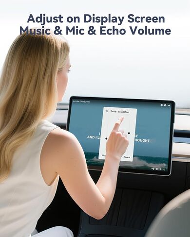 LvDonic Karaoke Microphone for Tesla Model Y/3/S/X, Car Karaoke Microphone with USB A Receiver for Tesla, Wireless Singing Mic with USB C Dongle for Cars, 2 Mics in Saudi Arabia