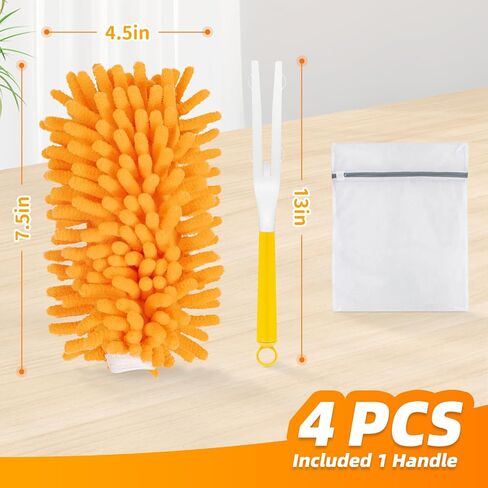 4 عبوات Duster Duster قابلة لإعادة الاستخدام لـ Swiffer ، تعبئة Dusters Microfiber 360 المتوافقة مع Duster Hand Swiffer (تضمين 1 مقبض ومغسلة حقيبة) in Kuwait