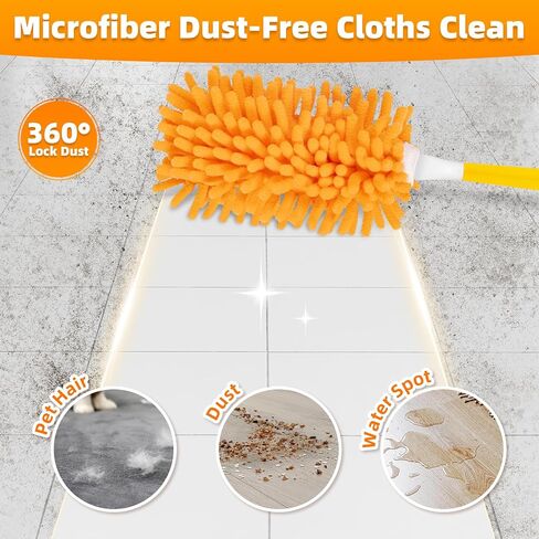 4 عبوات Duster Duster قابلة لإعادة الاستخدام لـ Swiffer ، تعبئة Dusters Microfiber 360 المتوافقة مع Duster Hand Swiffer (تضمين 1 مقبض ومغسلة حقيبة) in Kuwait