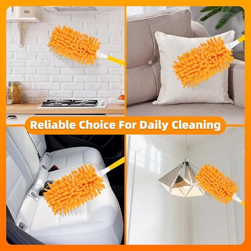 4 عبوات Duster Duster قابلة لإعادة الاستخدام لـ Swiffer ، تعبئة Dusters Microfiber 360 المتوافقة مع Duster Hand Swiffer (تضمين 1 مقبض ومغسلة حقيبة) in Kuwait