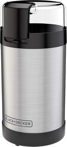 Black+Decker One Touch Coffee Grinder ، 2/3 Cuff Coffee Bean ، طاحونة التوابل ، تحكم واحد للمستحضر -150 واط -شفرات فولاذية بدون طيار in Saudi Arabia