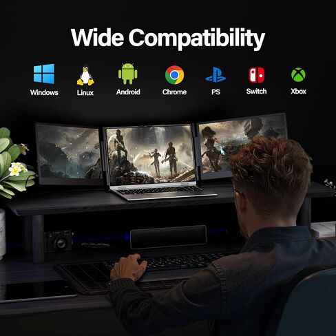 امتداد شاشة الكمبيوتر المحمول 0.17 "Ultra-Shin ، 14.2" FHD 1080p IPS جهاز محمول لجهاز الكمبيوتر المحمول ، موسع شاشة السفر المزدوج مناسبة لـ 13 "-17.3" توصيل وتشغيل in Kuwait