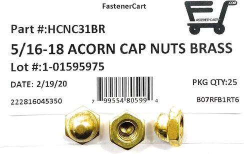 5/16-18 Acorn Cap Nuts Solid Brass (25 Pieces) in Saudi Arabia
