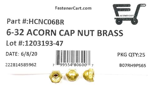 6-32 Acorn Cap Nuts Solid Brass (25 Pieces) in Saudi Arabia