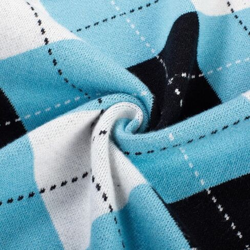 Womens Argyle Preppy Cardigan Sweater Casual V Neck Button Down Knit Cardigan Color Block Shrugs S-2XL in Saudi Arabia