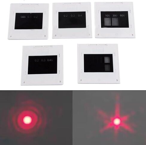 مجموعة صرف حيود مع ورقة تداخل دائرية مزدوجة ثلاثية مزدوجة 50 × 50 مم للفيزياء البصريات تجربة الفصول الدراسية حزمة 5 in Kuwait