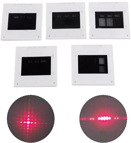 مجموعة صرف حيود مع ورقة تداخل دائرية مزدوجة ثلاثية مزدوجة 50 × 50 مم للفيزياء البصريات تجربة الفصول الدراسية حزمة 5 in Kuwait