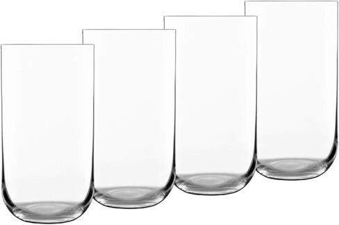 Luigi Bormioli Sublime Highball Classes مجموعة من 4-20 أوقية من أكواب الشرب لعصير الماء أو الكوكتيلات-الأواني الزجاجية الكريستالية الخالية من الرصاص مع الحافات المعززة وتصميم الحد الأدنى ، المصنوعة في إيطاليا in Kuwait