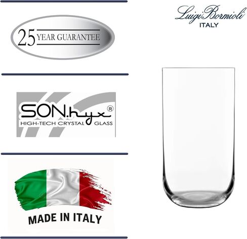 Luigi Bormioli Sublime Highball Classes مجموعة من 4-20 أوقية من أكواب الشرب لعصير الماء أو الكوكتيلات-الأواني الزجاجية الكريستالية الخالية من الرصاص مع الحافات المعززة وتصميم الحد الأدنى ، المصنوعة في إيطاليا in Kuwait