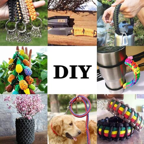 Monobin 100 PC Paracord Combo Kit مع حبات Paracord ، مشابك ملونة ، حلقات لصنع أساور سلك المظلة ، حبل ، معلقات حقيبة (A ، 100pc) in Kuwait