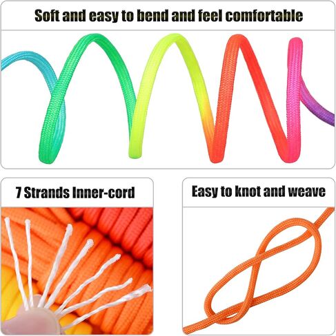 Monobin 100 PC Paracord Combo Kit مع حبات Paracord ، مشابك ملونة ، حلقات لصنع أساور سلك المظلة ، حبل ، معلقات حقيبة (A ، 100pc) in Kuwait