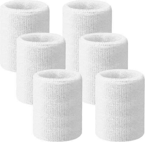 6 PCS Sports Wristbands ، Tennis Sweatbands Usporbentibent Guynastics Band Band Flastic Athletic Lrist Bands Breathable 3 بوصة معصم لكرة السلة التي تعمل على العمل in Kuwait