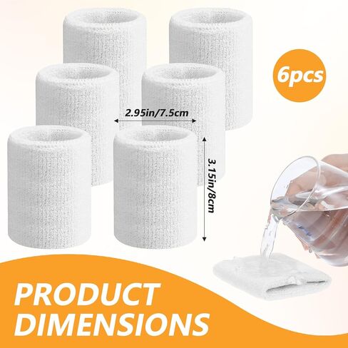 6 PCS Sports Wristbands ، Tennis Sweatbands Usporbentibent Guynastics Band Band Flastic Athletic Lrist Bands Breathable 3 بوصة معصم لكرة السلة التي تعمل على العمل in Kuwait